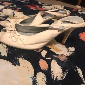 White heels with sequins